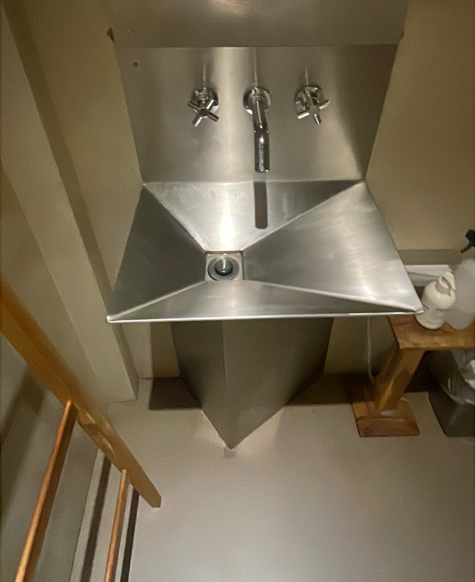Restroom steel sink