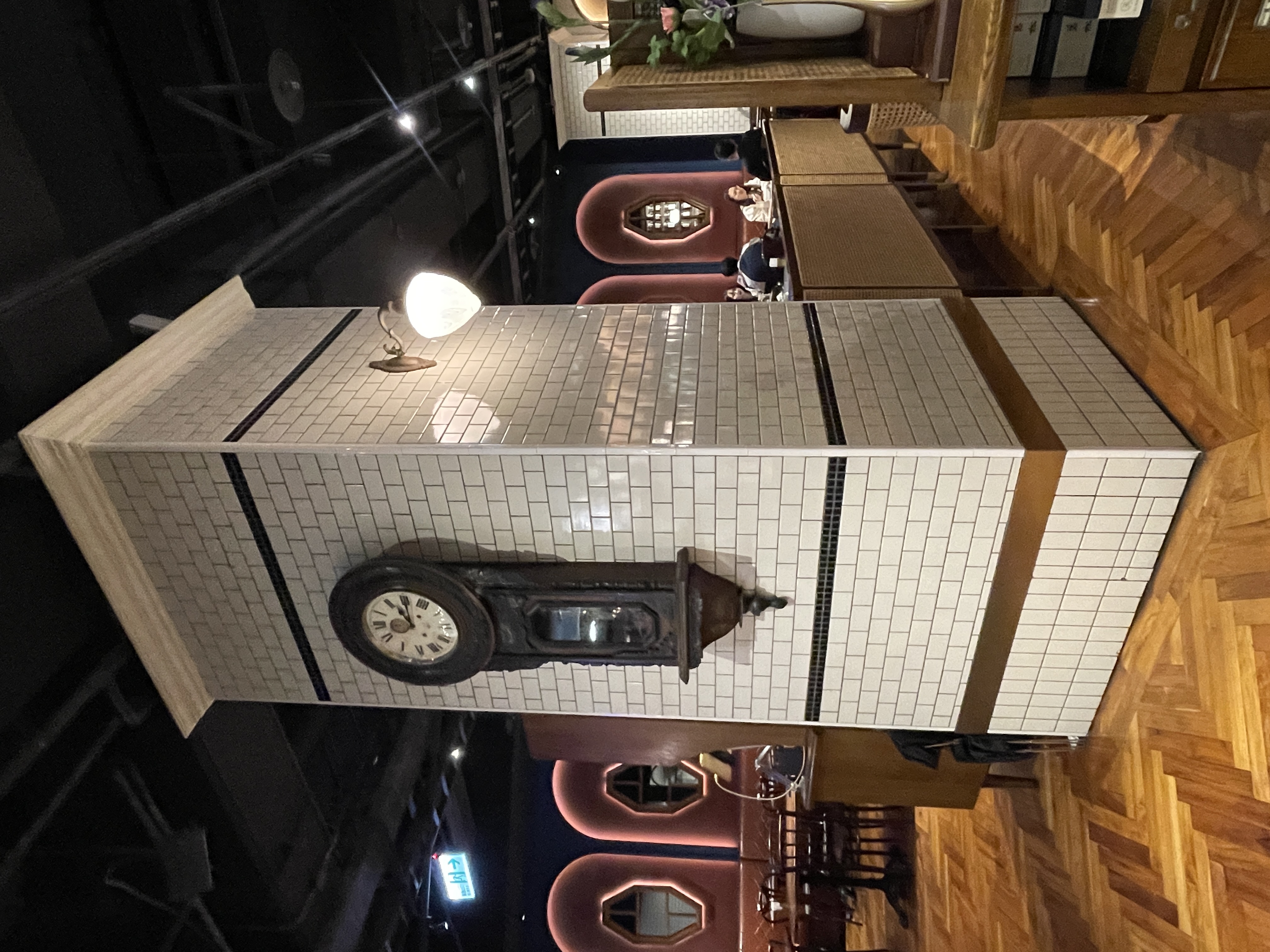 Tile column antique clock