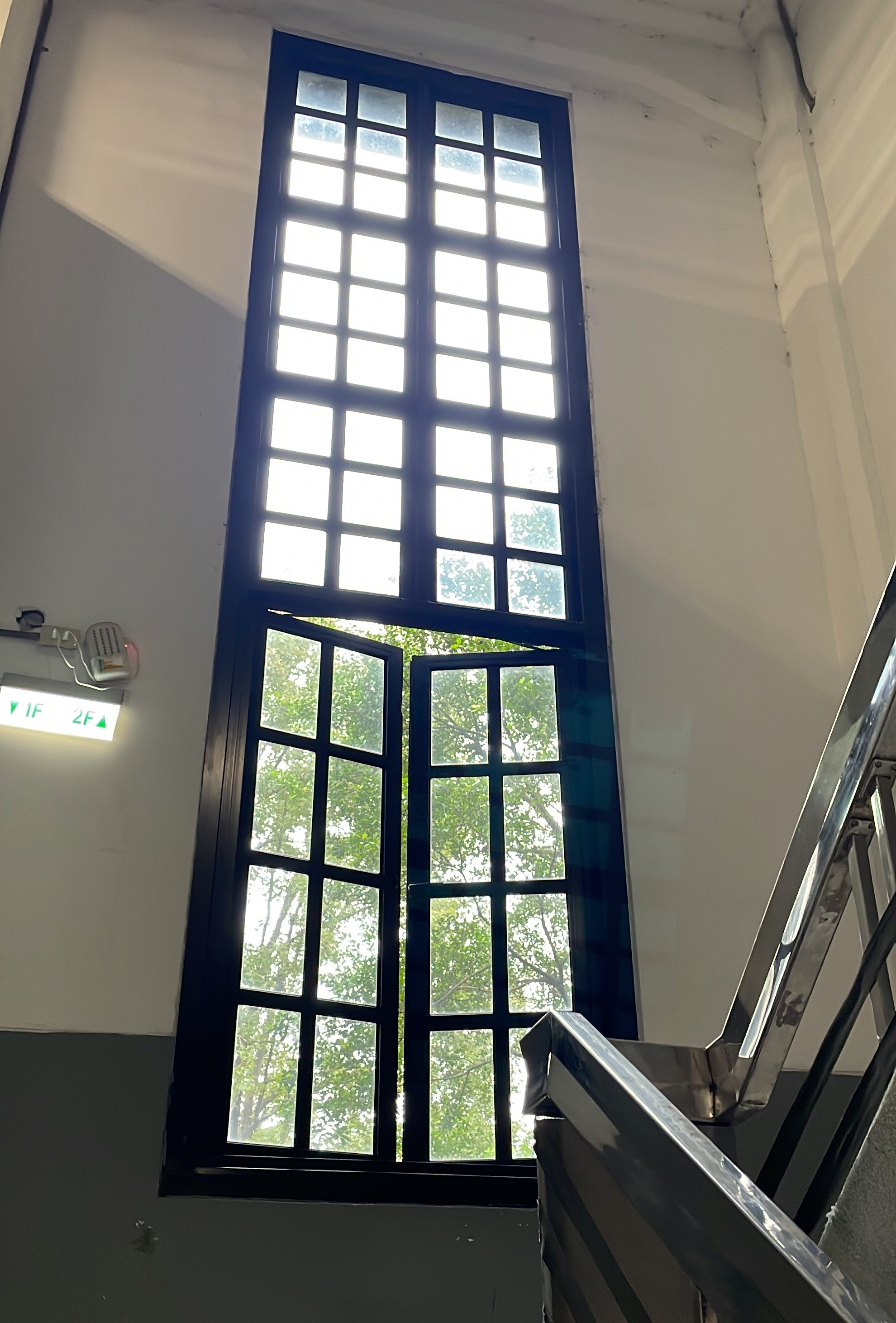 Grid windows with light